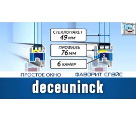 Окно металлоплатиковое (ПВХ) Deceuninck Favorit Space 76 1300x1400 выс. Белый/Белый, фото 1