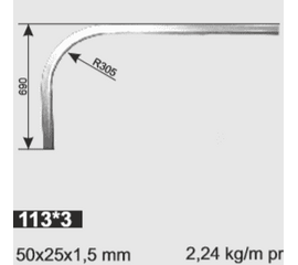 Направляющая горизонтальная R=305 1,5 мм L=3,3 м, фото 1