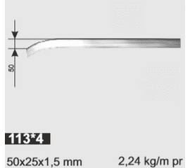 Направляющая горизонтальная R=254 1,5 мм L=3,1 м укороченная, фото 1