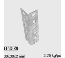 Угол перфорированный (подвесы секционных ворот)  30x30x2,0 мм L=3,0 м, фото 1