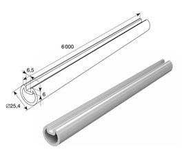 Вал пустотелый с пазом под шпонку для подъёмных секционных ворот, фото 1