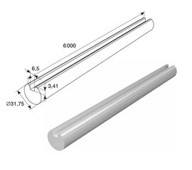 Вал полнотелый с пазом под шпонку, ОЦ, 1,25&quot;  для подъёмных секционных ворот, фото 1