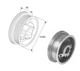 Барабан М 102, Н 2250 для стандартного подъема для подъёмных секционных ворот, фото 1