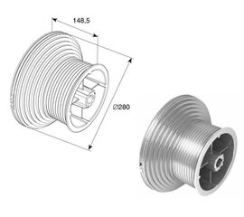 Барабан (OMI 164 HL) на вал  ф1,25&quot; для подъёмных секционных ворот, фото 1