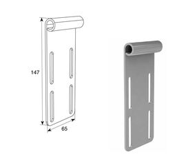 Верхняя опора  (для низкого подъёма) RAL9003 для подъёмных секционных ворот, фото 1