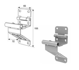 Боковая опора с держателем ролика для панелей с защ.от защем. пальцев облегченная модифицированная для подъёмных секционных ворот, фото 1