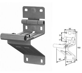 Боковая опора удлиненная для панелей с новой формой профиля RAL9003 для подъёмных секционных ворот, фото 1