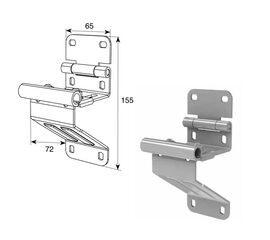 Боковая опора с держателем ролика для панелей с защитой от защемления пальцев модифицированная для подъёмных секционных ворот, фото 1