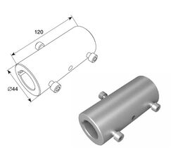Соединительная муфта (120 мм) в сборе для подъёмных секционных ворот, фото 1