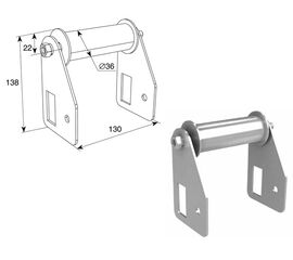 Ролик направляющий трос для барабана сзади модернизированный для подъёмных секционных ворот, фото 1