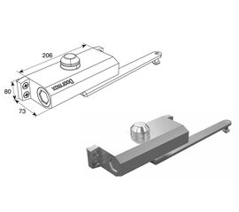 Доводчик рычажный для калитки (DOORMAX) для подъёмных секционных ворот, фото 1