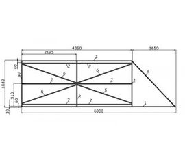 Комплектующие для откатных ворот под проём 4000х2000 мм (набор-комплект стальных профилей), фото 1