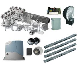 Комплектующие для откатных (сдвижных) ворот весом до 350 кг или шириной 3,5 м (набор-комплект) с комплектом автоматики NICE RB400KCE, фото 1