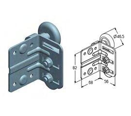 Кронштейн роликовый верхний для подъёмных секционных ворот, фото 1
