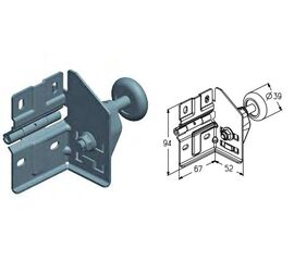Кронштейн роликовый боковой для подъёмных секционных ворот, фото 1