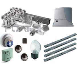 Комплектующие для откатных (сдвижных) ворот весом до 350 кг или шириной 3,5 м (набор-комплект) с комплектом автоматики NICE RB1000KCEKIT, фото 1