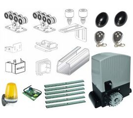 Комплектующие для откатных (сдвижных) ворот весом до 300 кг или шириной до 4м (набор-комплект) с комплектом автоматики AN-MOTORS ASL500KIT FULL, фото 1