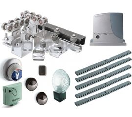 Комплектующие для откатных (сдвижных) ворот весом до 500 кг или шириной до 4,5 м (набор-комплект) с комплектом автоматики NICE RB1000KCEKIT, фото 1