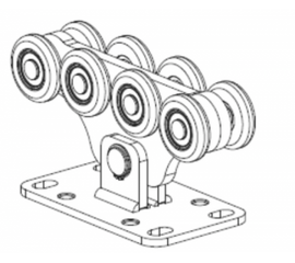 Опора (каретка) роликовая (стальные ролики) SGN.02.150 для откатных (сдвижных) ворот, фото 1
