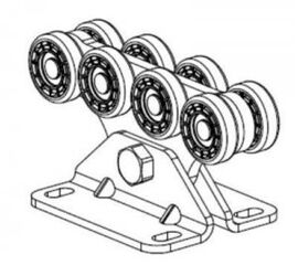 Опора (каретка) роликовая (пластик. ролики) SGN.02.140 для откатных (сдвижных) ворот, фото 1