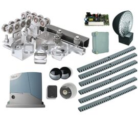 Комплектующие для откатных (сдвижных) ворот весом до 500 кг или шириной до 4,5 м (набор-комплект) с комплектом автоматики NICE RB400KCE, фото 1