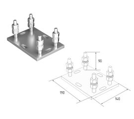 Подставка регулируемая роликовой опоры для балок 71х60х3,5 для откатных (сдвижных) ворот, фото 1