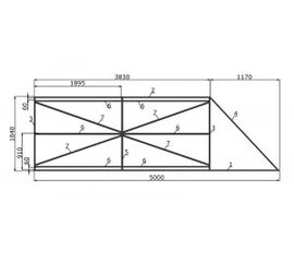 Комплектующие для откатных ворот под проём 3500х2000 мм (набор-комплект стальных профилей), фото 1