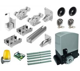 Комплектующие для откатных (сдвижных) ворот весом до 1500 кг или шириной до 7,5м (набор-комплект фурнитуры) с комплектом автоматики AN-MOTORS ASL2000K, фото 1