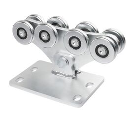 Тележка с 8 роликами "M", до 700кг, ось с роликами смещена к краю, для откатных (сдвижных) ворот, фото 1