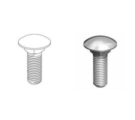 Болт с полукруглой головкой (М8 х 25) для подъёмных секционных ворот, фото 1