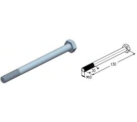 Болт М10х130 M10x130B для подъёмных секционных ворот, фото 1