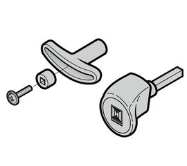 Комплект: ручка ворот, для замка с углублением (с винтами) (TS 80-V (строительная глубина 80)), фото 1