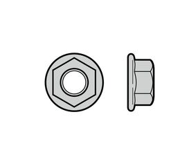 Шестигранная гайка (M10 со стопорным кольцом и фланцем (10 шт)), фото 1