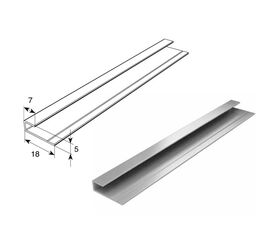 Профиль алюминиевый DHOP-04 белый муар для подъёмных секционных ворот, фото 1