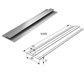 Профиль алюминиевый DHOP-03 темный орех для подъёмных секционных ворот, фото 1