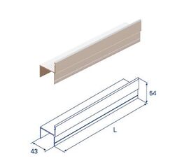Алюминиевый профиль для калитки &quot;Ц&quot;-образный металлик для подъёмных секционных ворот, фото 1