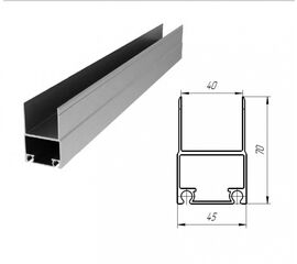 Профиль алюм. &quot;Нижний несущий&quot; металлик для подъёмных секционных ворот, фото 1