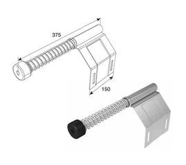 Пружинный амортизатор укороченный для подъёмных секционных ворот, фото 1