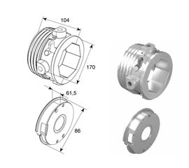 Окончание пружины M152L  для окт. вала 102 для подъёмных секционных ворот, фото 1
