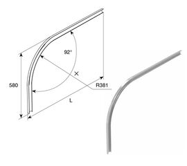 Изгиб горизонтальной направляющей R381 H580 L=2500 для подъёмных секционных ворот, фото 1