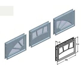 Комплект вставок светопрозрачных декоративных Sunburst 3 W042-WH для подъёмных секционных ворот, фото 1