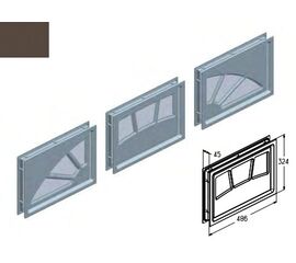 Комплект вставок светопрозрачных декоративных Sunburst 4 W042-BR для подъёмных секционных ворот, фото 1