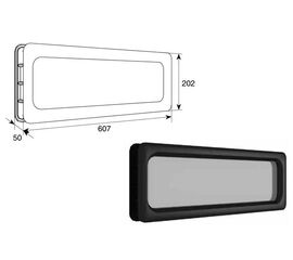 Окно акриловое 607х202 для подъёмных секционных ворот, фото 1