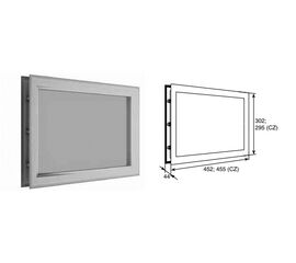 Окно акриловое 452х302 коричневое для панелей со структурой "филенка" для подъёмных секционных ворот, фото 1