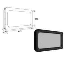 Окно акриловое 635х330 для подъёмных секционных ворот, фото 1