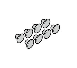 Комплект: колпачки для отверстий под шарниры, RAL 9002 (8 шт.), фото 1