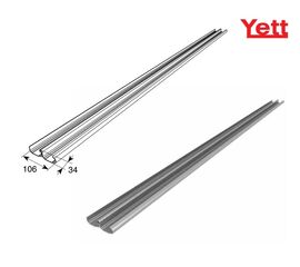 Горизонтальная направляющая двойная левая модернизированная для подъёмных секционных ворот, фото 1