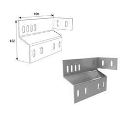Пластина соединительная концевого кронштейна с угловой стойкой для подъёмных секционных ворот, фото 1