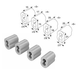 Втулка для троса 3 мм для подъёмных секционных ворот, фото 1