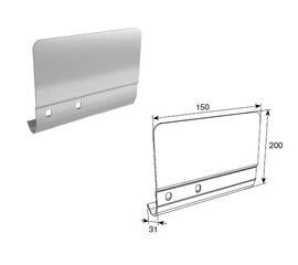 Соединительная пластина 200мм для вертикальных направляющих правая для подъёмных секционных ворот, фото 1